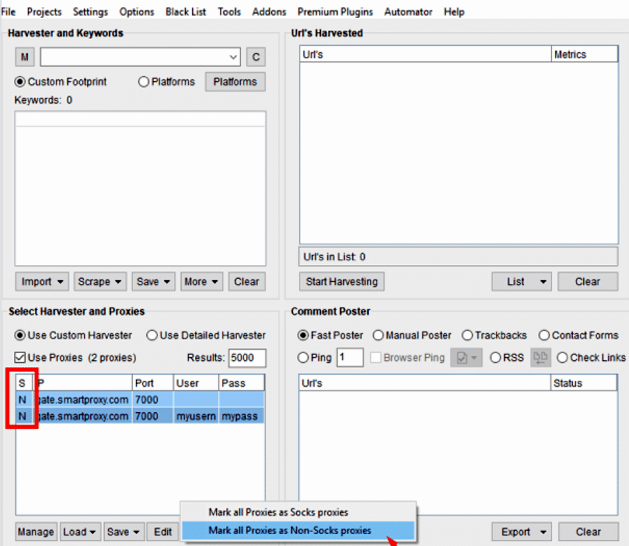 ScrapeBox settings