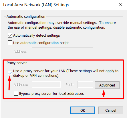 proxies in internet explorer