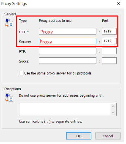 proxies in internet explorer