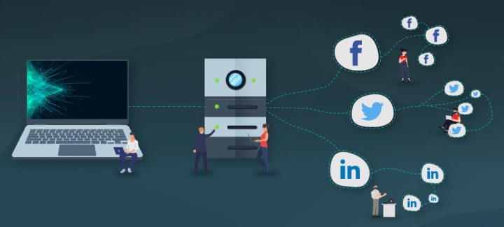 several social media accounts